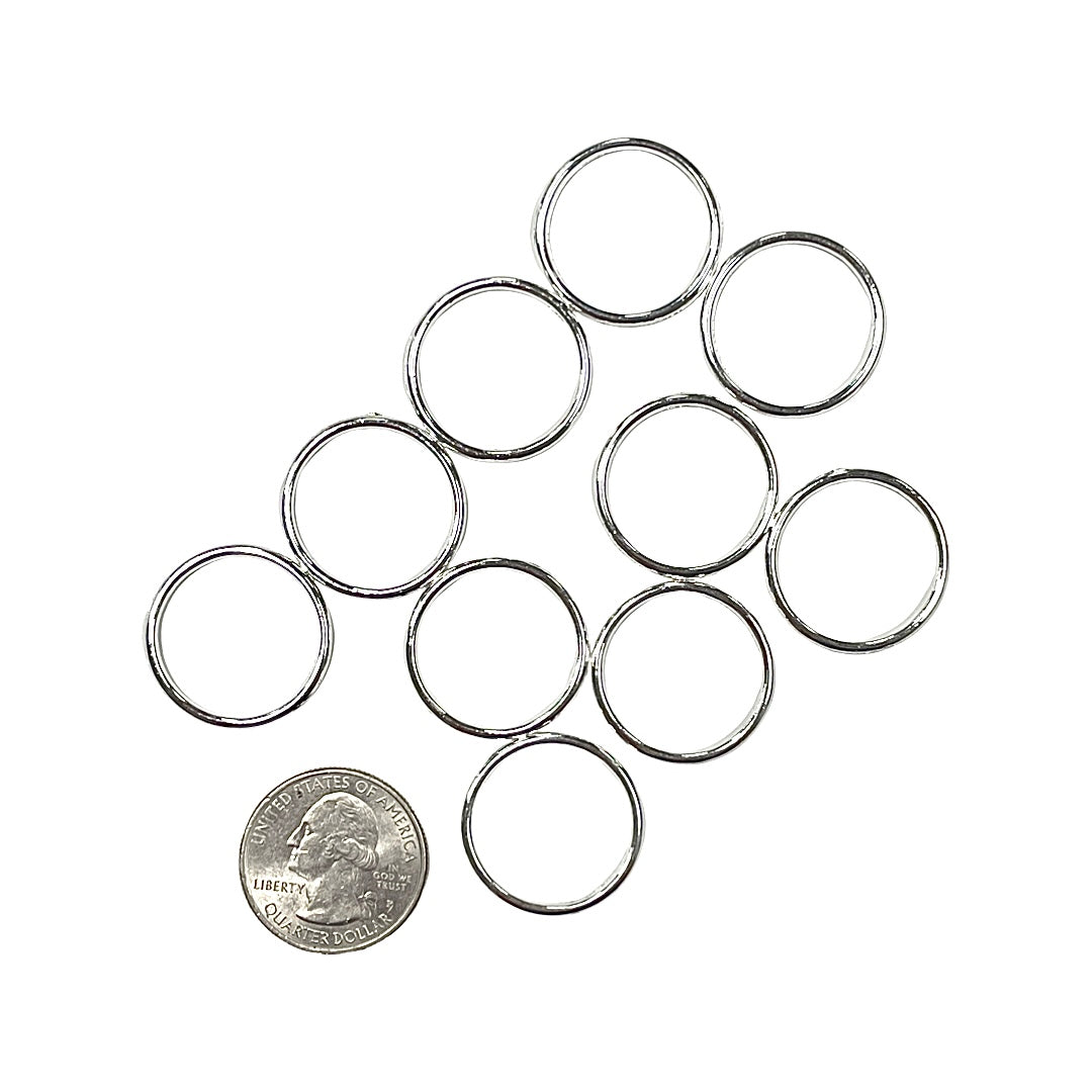 Jump Ring, Closed Silver Plated, 24mm