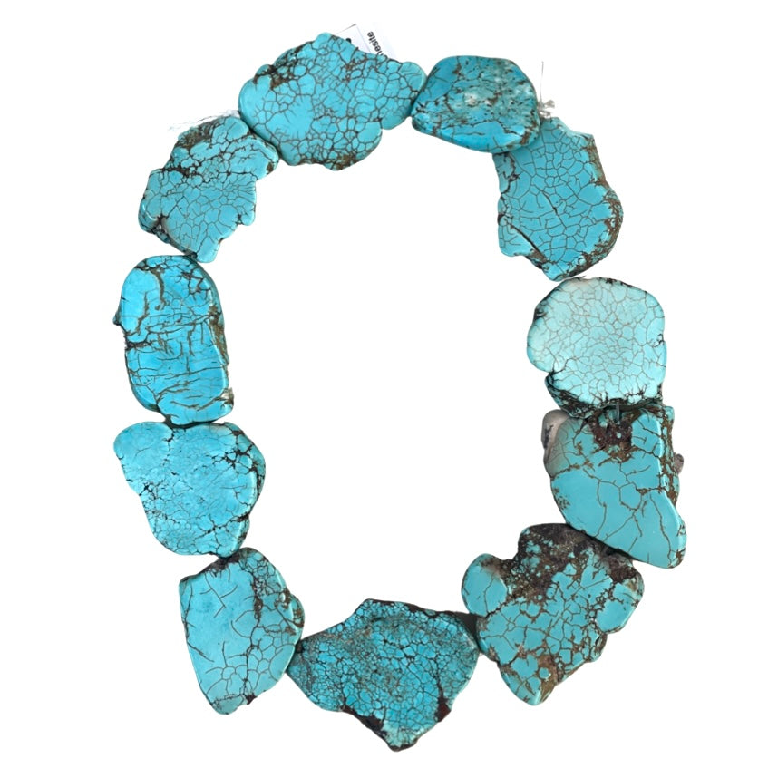 Magnesite Freeform Slab Turquoise Beads