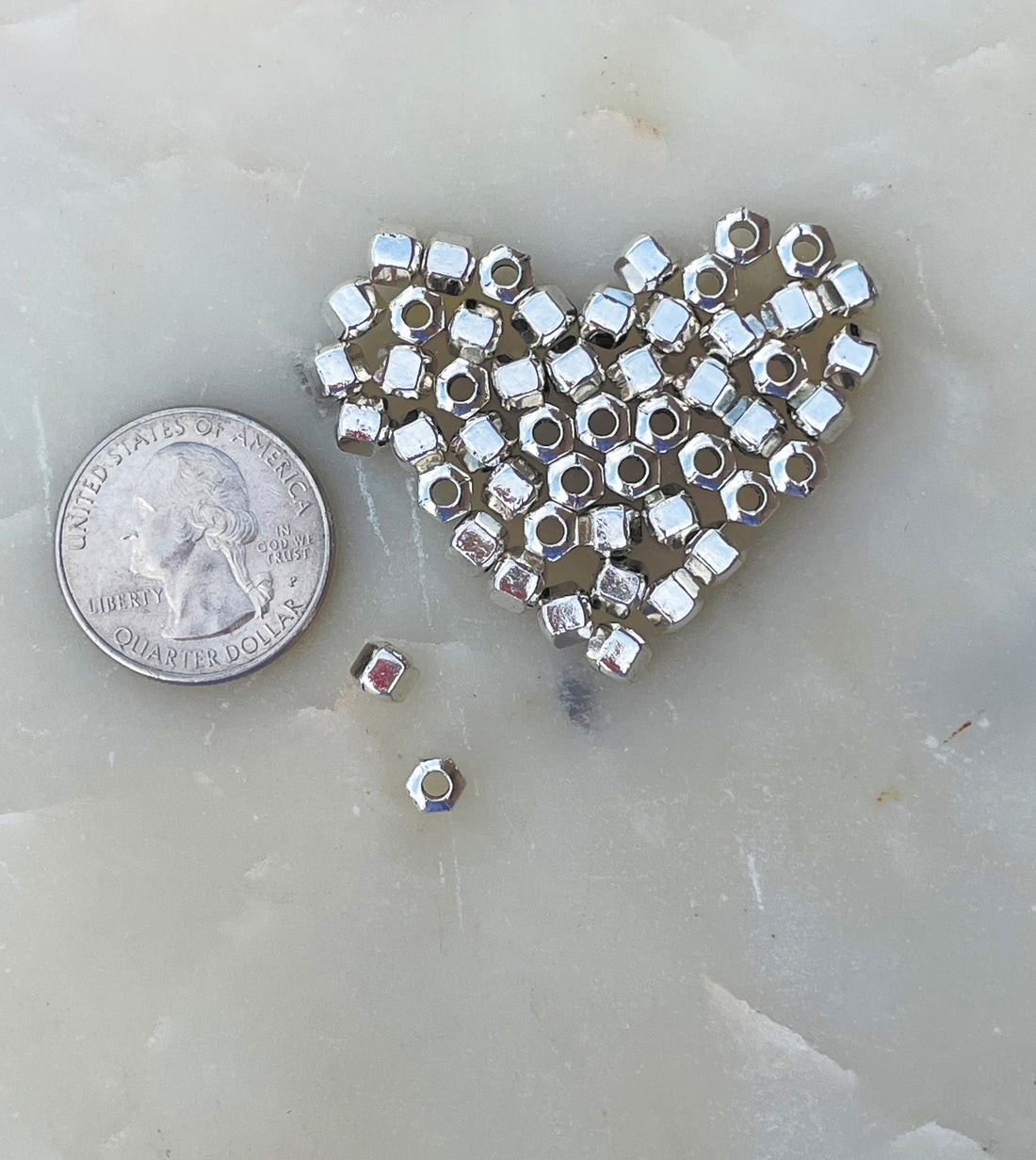 Hexagonal Rounded Spacer Beads Zinc Alloy 5x5