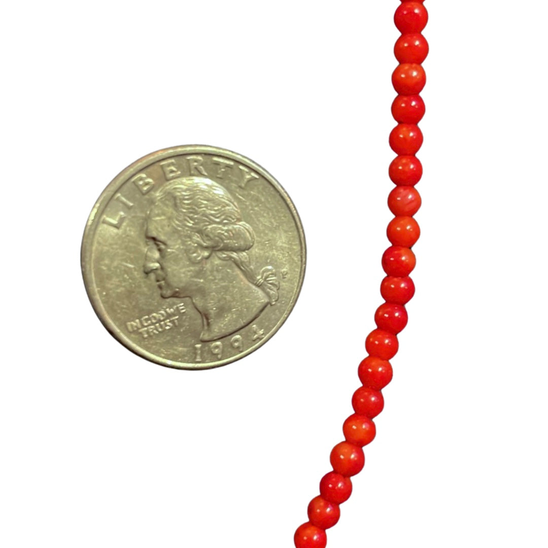 Coral -Dyed Beads 3mm Round