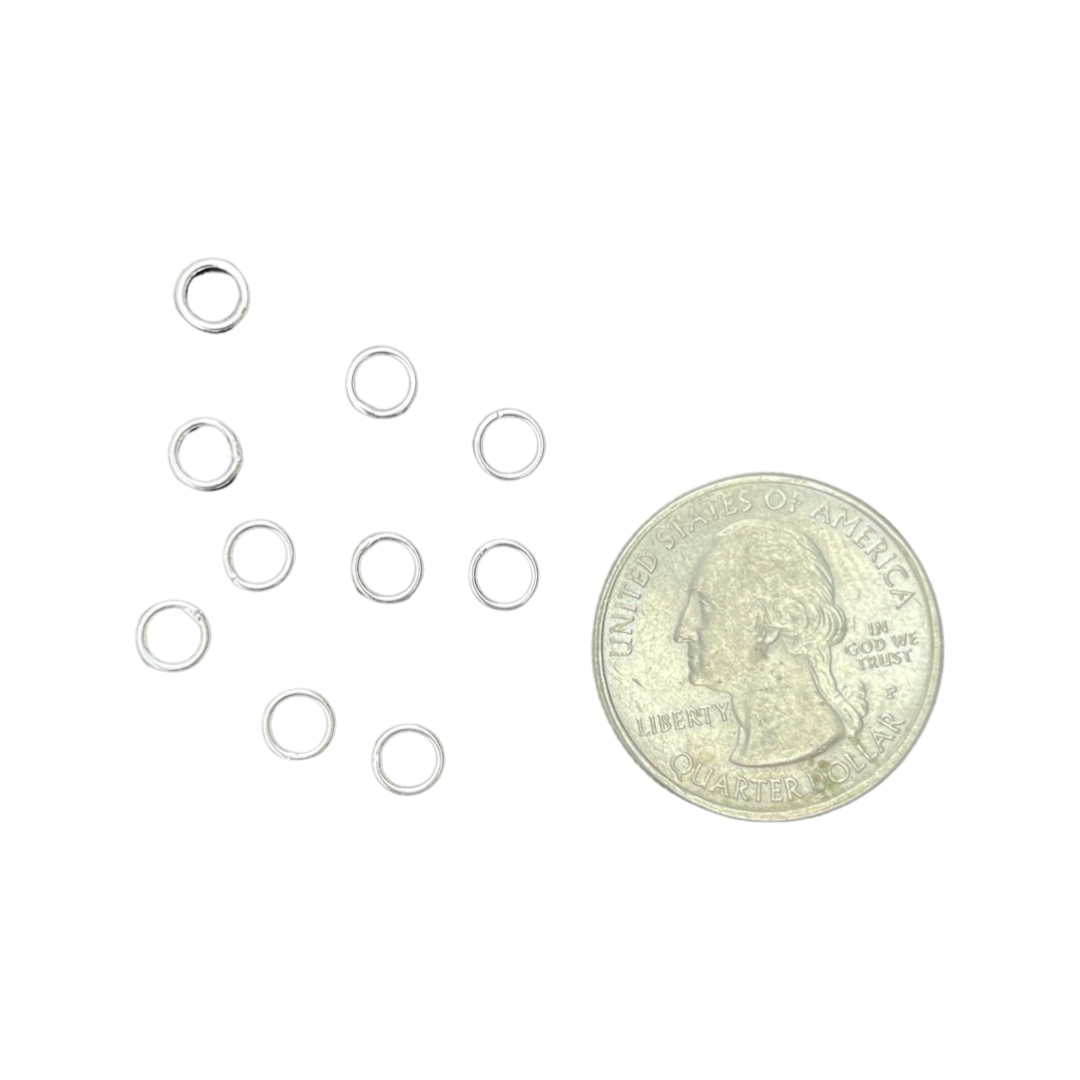 Sterling Silver 5mm Closed Jump Rings (22 Gauge)
