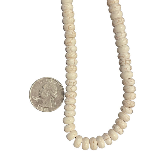Ivory Magnesite 5x8mm Round Beads