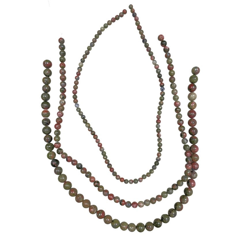 Round Unakite Beads (4mm, 6mm, 8mm)